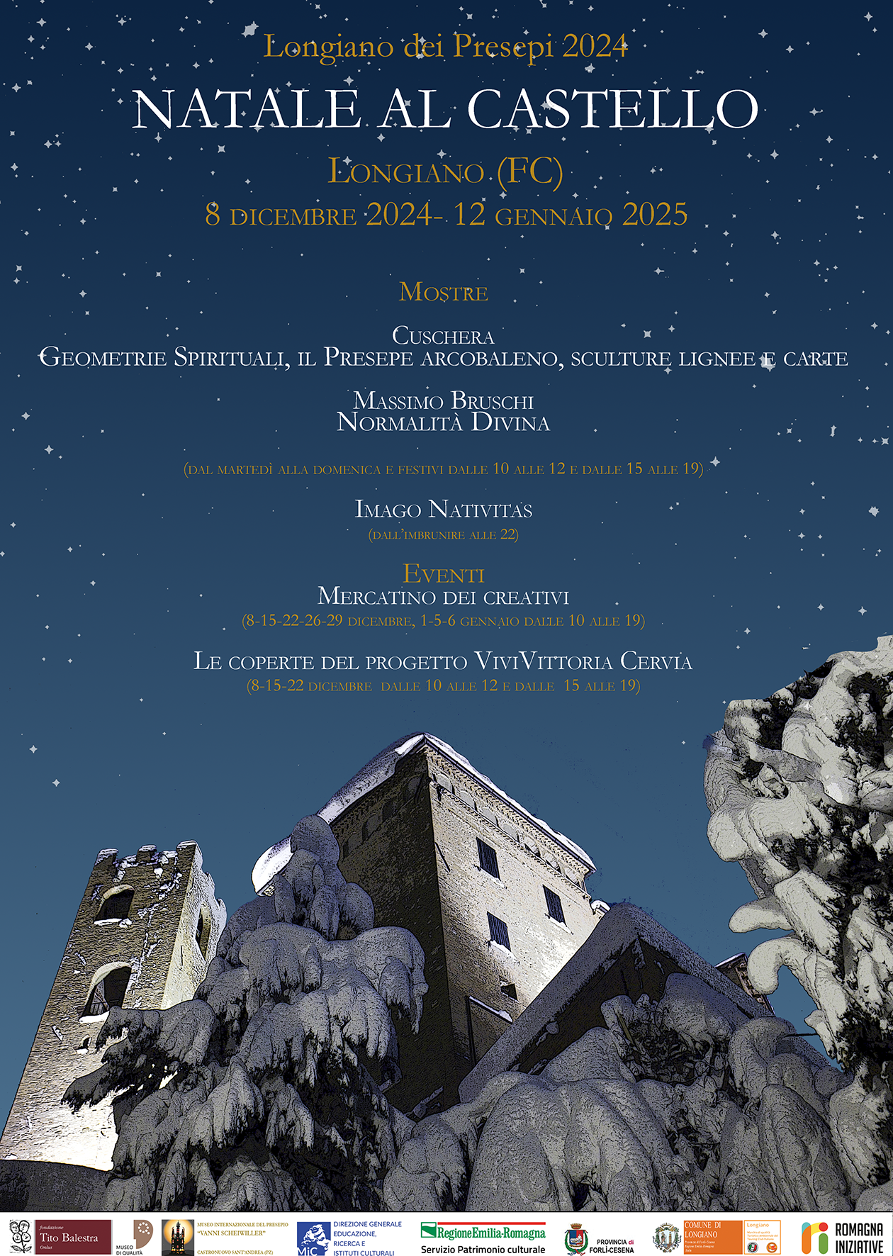 Locandina Natale al castello 2024 immagine dell'evento: Longiano dei Presepi 2024 - Natale al Castello